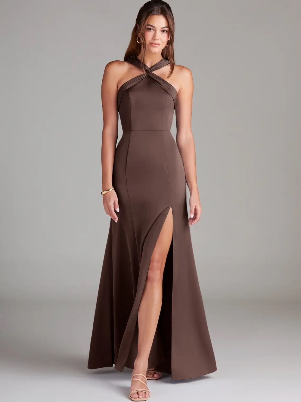 Azazie Rue Dress in Brown